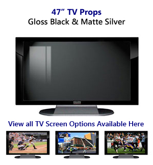 47 TV Props | 47 Inch Prop TVs Black Gloss & Matte Silver XX Style with Simple Frame