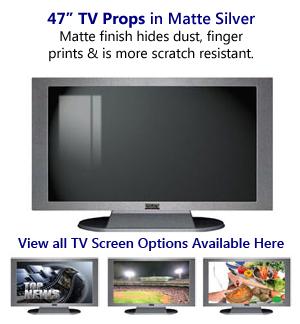 47 TV Props | 47 Inch Prop TVs Matte Silver XX Style with Simple Frame