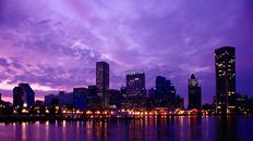 22" TV Screen Image #111 Baltimore at Night (Screen Print Only. 22 Inch TV Prop Not Included)