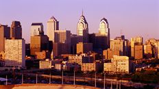 27" TV Screen Image #110 Philadelphia at Sunset (Screen Print Only. 27 Inch TV Prop Not Included)