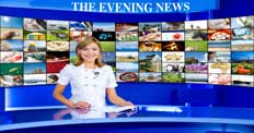 32" TV Screen Image #092 Evening News (Screen Print Only. 32 Inch TV Prop Not Included)