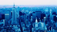 52" TV Screen Image #108 Blue Manhattan (Screen Print Only. 52 Inch TV Prop Not Included)