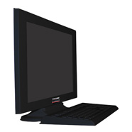 Computer Prop - 22" Desktop Computer Prop Monitor & Keyboard Set in Matte Black