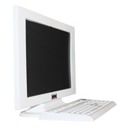 Computer Prop - 22" Desktop Computer Prop Monitor & Keyboard Set in Matte White