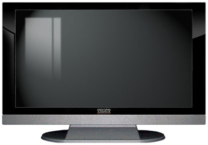 52" TV Prop LED HDTV Prop with Bottom Speaker in Gloss Black on Matte Silver-BB Style Series