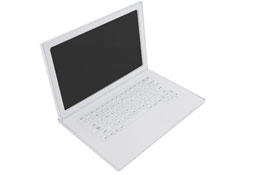 Laptop Prop in White - 17" Matte White Fake Laptop Computer Prop